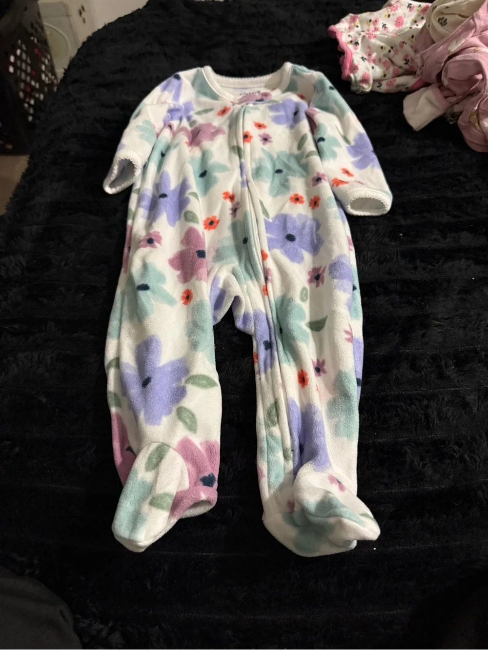 Kids One-Piece Sleepwear Fleece - Floral, Pink Leopard & Tan Leopard Prints